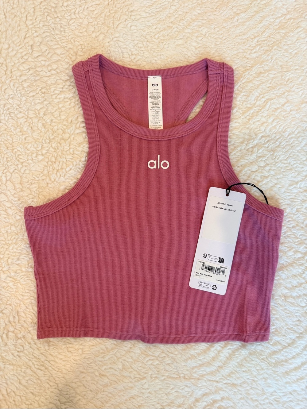 ALO Yoga Aspire Tank in Wild Rose Pink